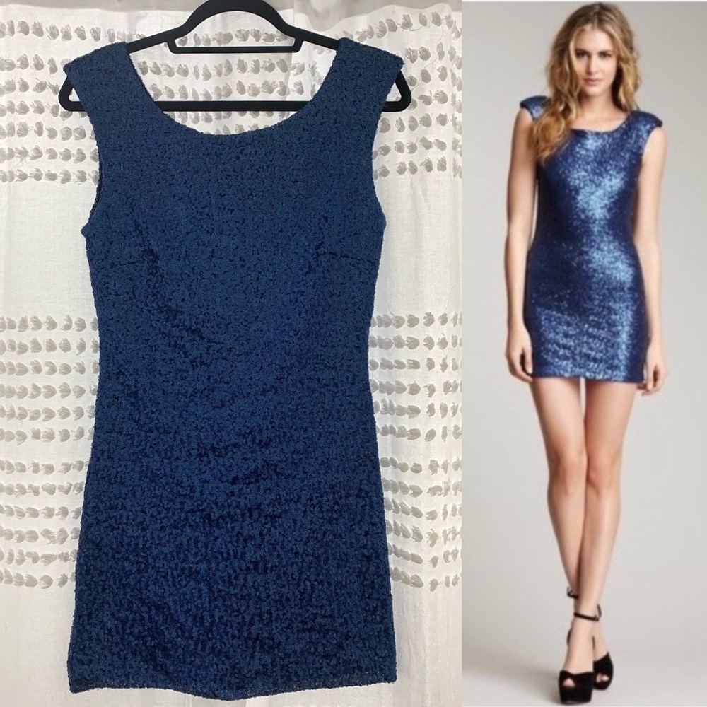 MINKPINK Fireworks Sequin Mini Dress in Blue